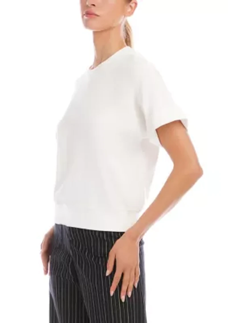 Women's Ribbed Cuffed Sleeve Top