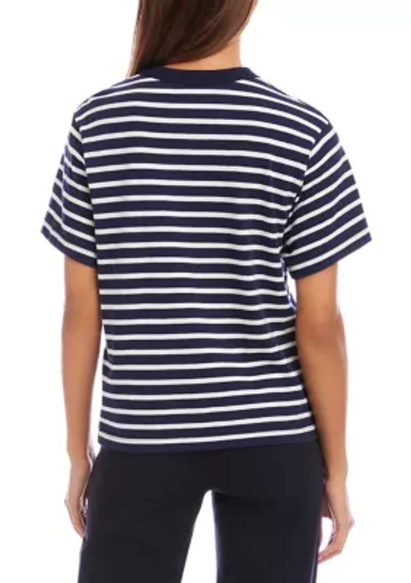 Petite Stripe Short Sleeve Top