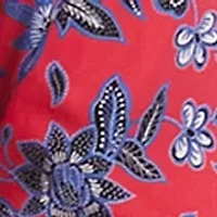 Petite Ruched Sleeve Border Print Shirt