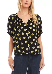 Women's Puff Sleeve Peasant Top