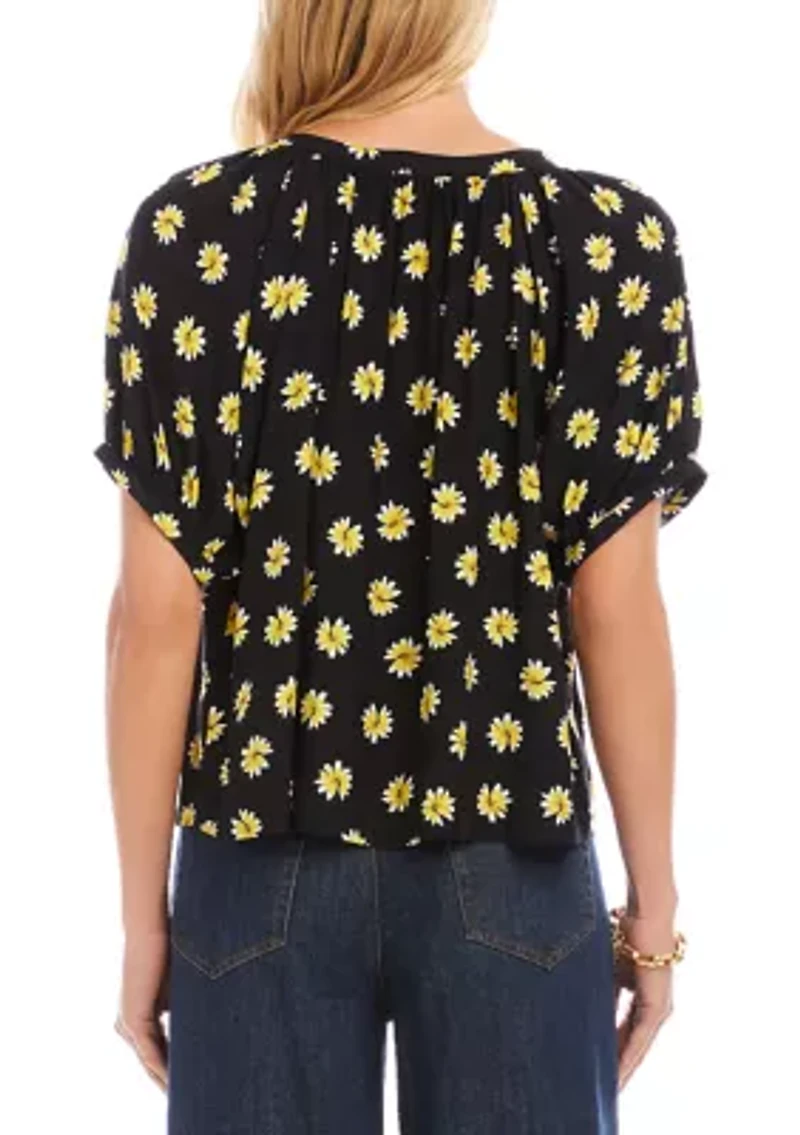 Women's Puff Sleeve Peasant Top