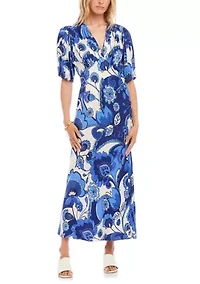 Women's Puff Sleeve Bias Dress