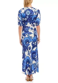 Women's Puff Sleeve Bias Dress
