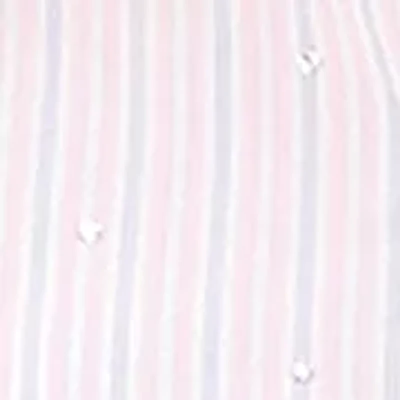 Plus Stripe Blouson Sleeve Embellished Tie-Front Top