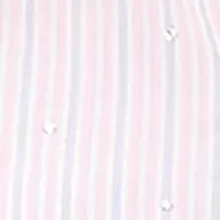 Plus Stripe Blouson Sleeve Embellished Tie-Front Top