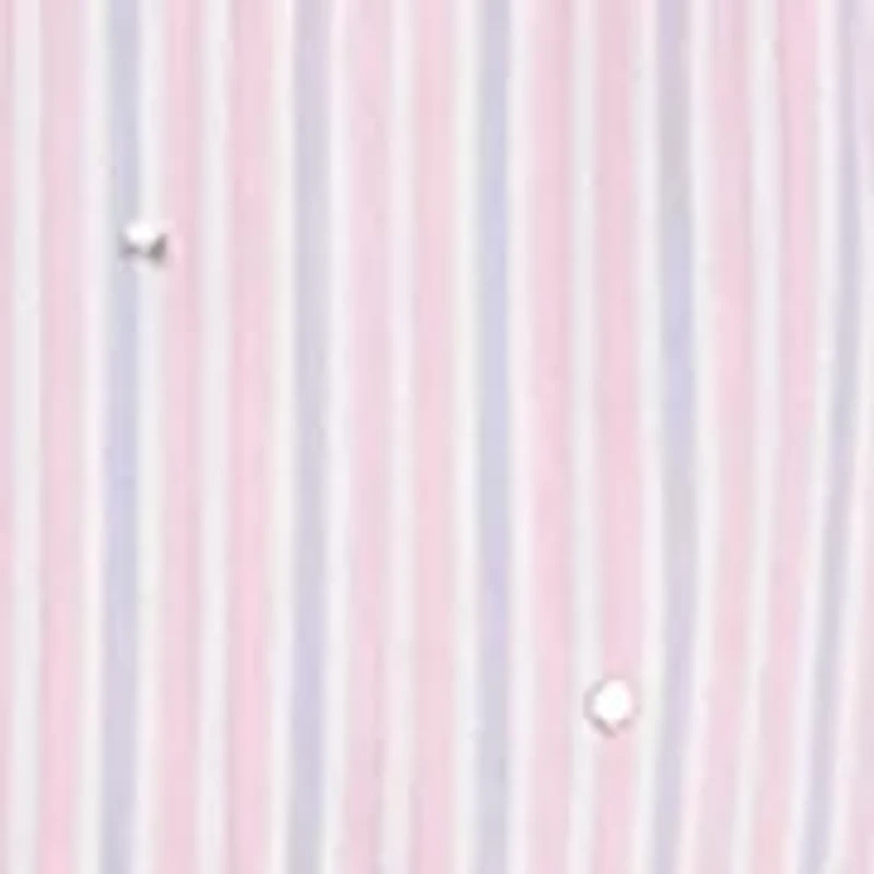 Women's Stripe Blouson Sleeve Embellished Tie-Front Top