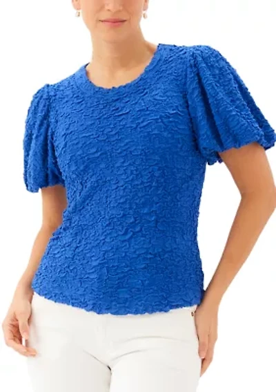 Women's Puff Sleeve Textured Top