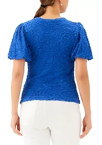 Women's Puff Sleeve Textured Top