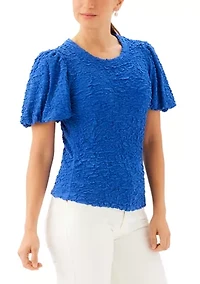 Women's Puff Sleeve Textured Top