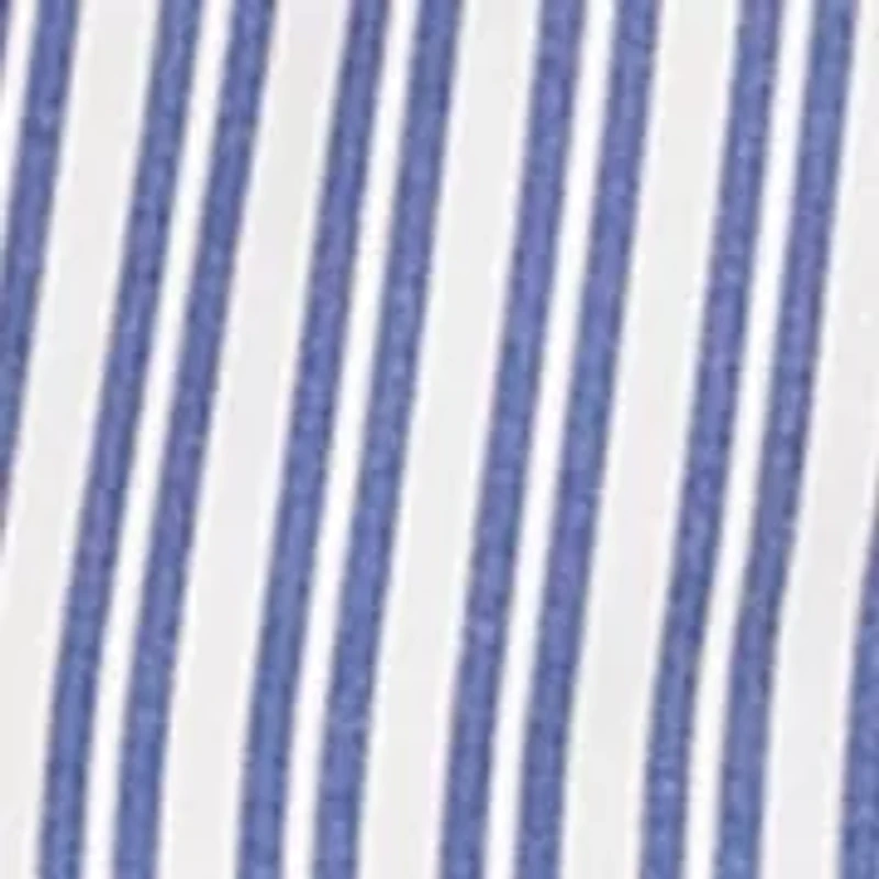 Women's Striped Puff Sleeve Button Front Top