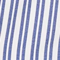 Women's Striped Puff Sleeve Button Front Top