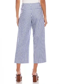 Women's Stripe Cropped Wide-Leg Pants