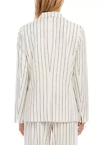 Women's Linen Blend Stripe Blazer