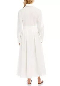 Women's Lace Applique Midi Shirtdress