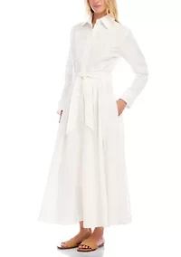 Women's Lace Applique Midi Shirtdress