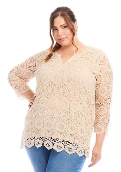 Plus Crochet Tunic