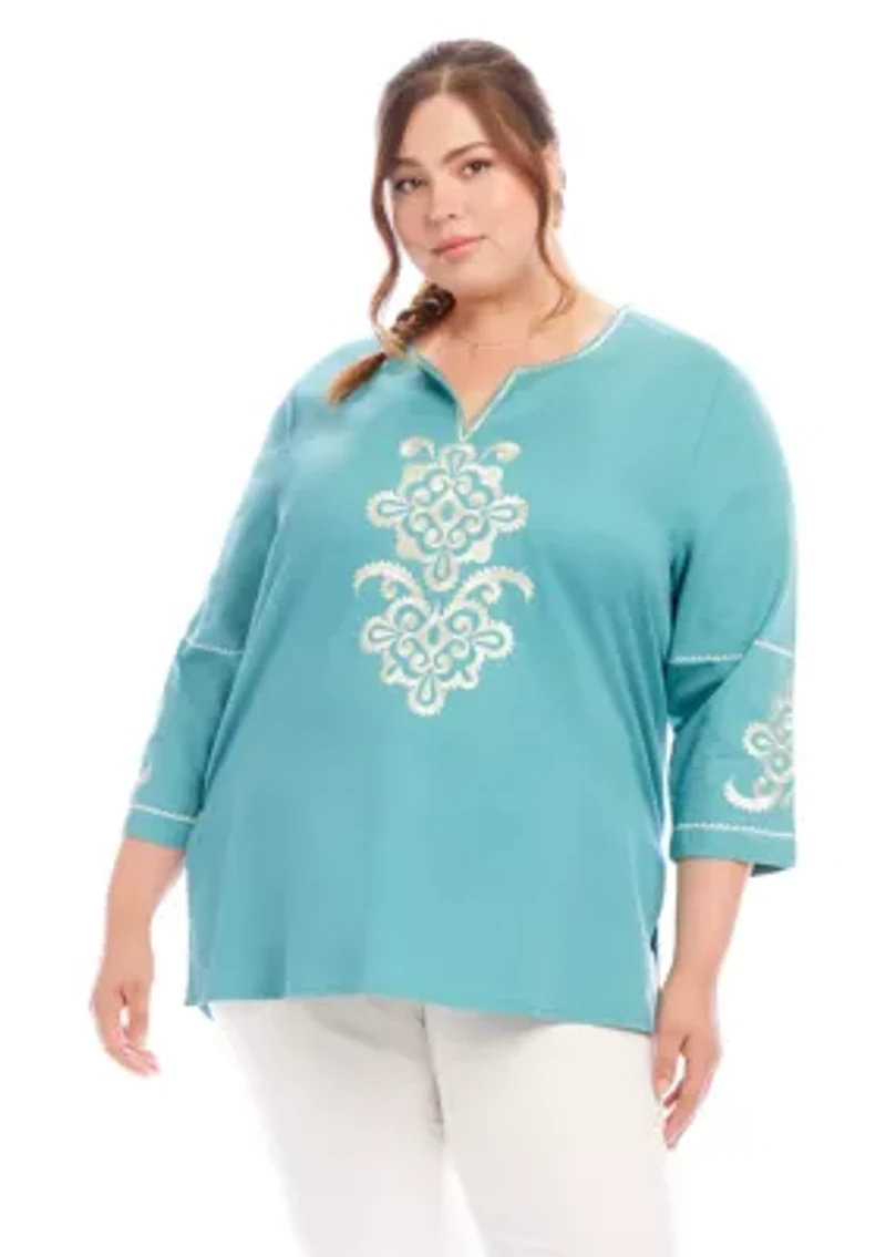 Plus Embroidered Tunic