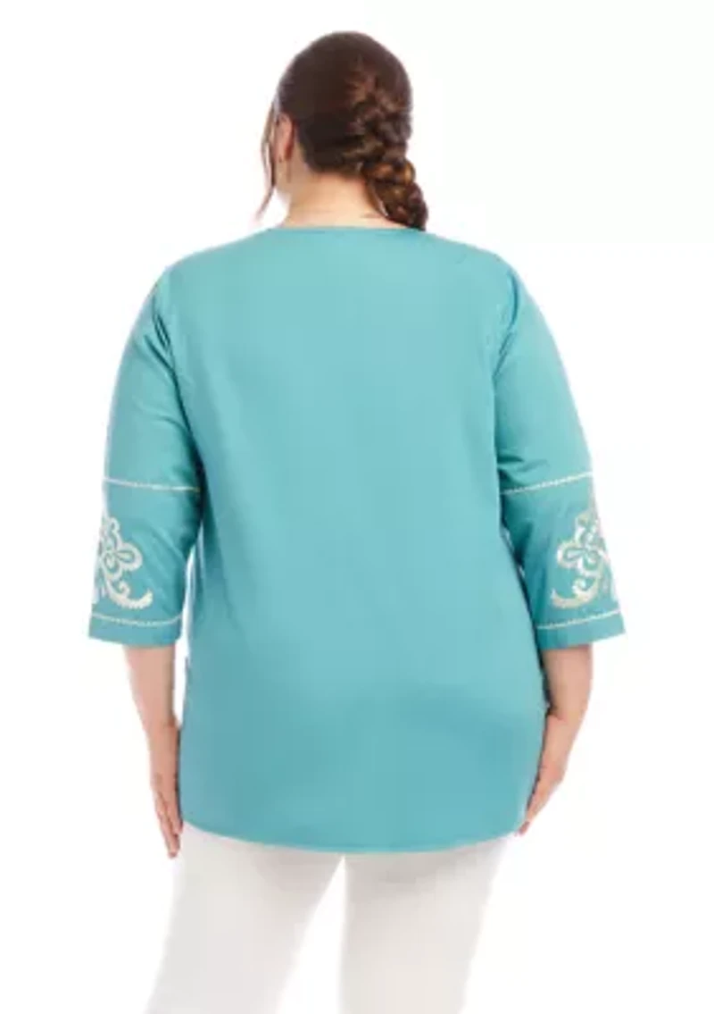 Plus Embroidered Tunic