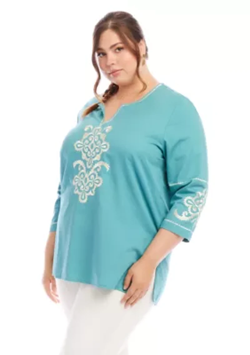 Plus Embroidered Tunic