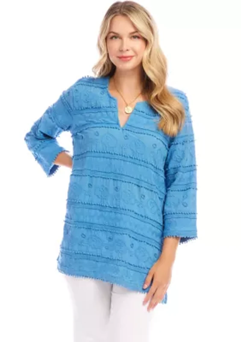 Women's 3/4 Sleeve Embroidered Tunic