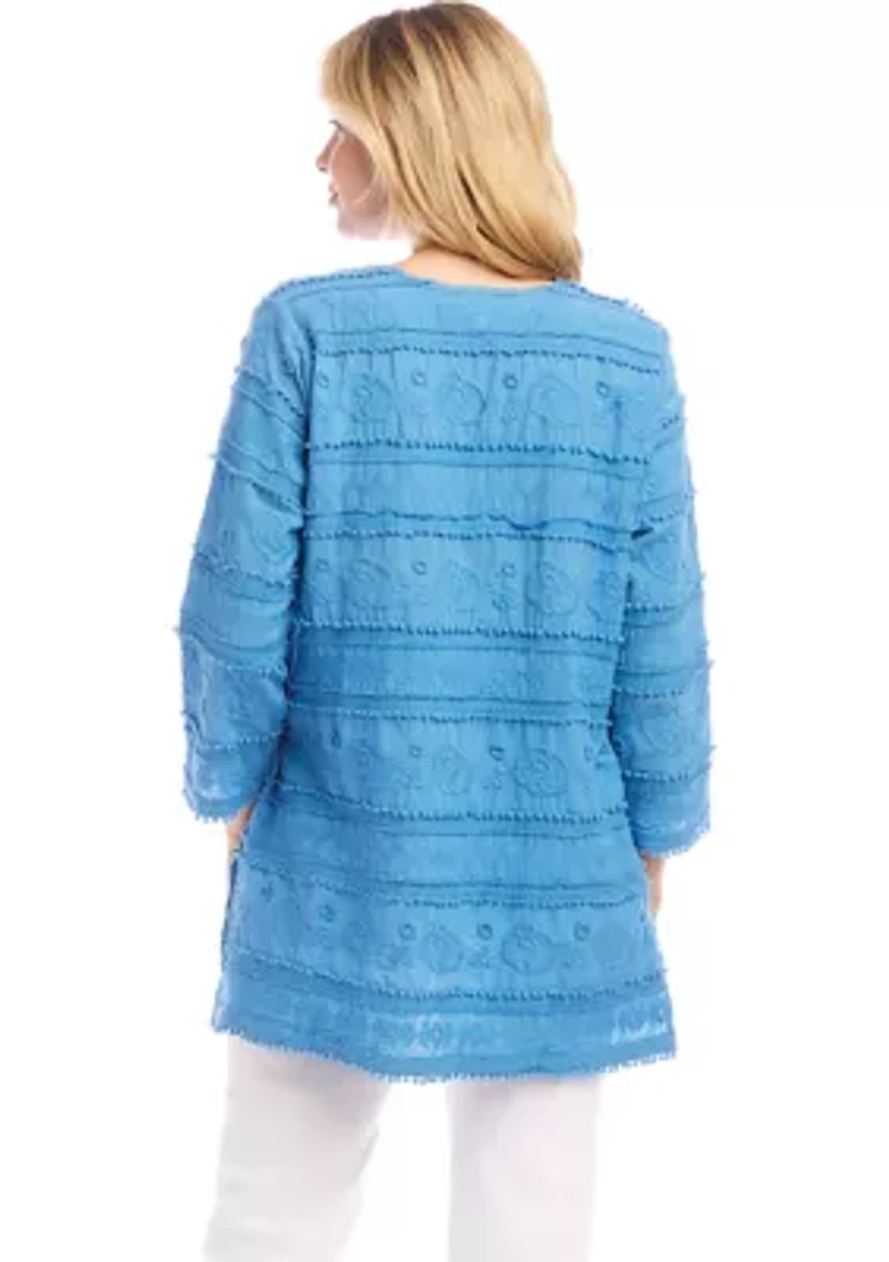 Women's 3/4 Sleeve Embroidered Tunic