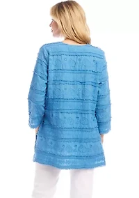 Women's 3/4 Sleeve Embroidered Tunic