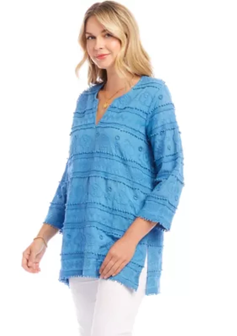 Women's 3/4 Sleeve Embroidered Tunic