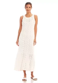 Women's Sleeveless Crochet Midi Dress