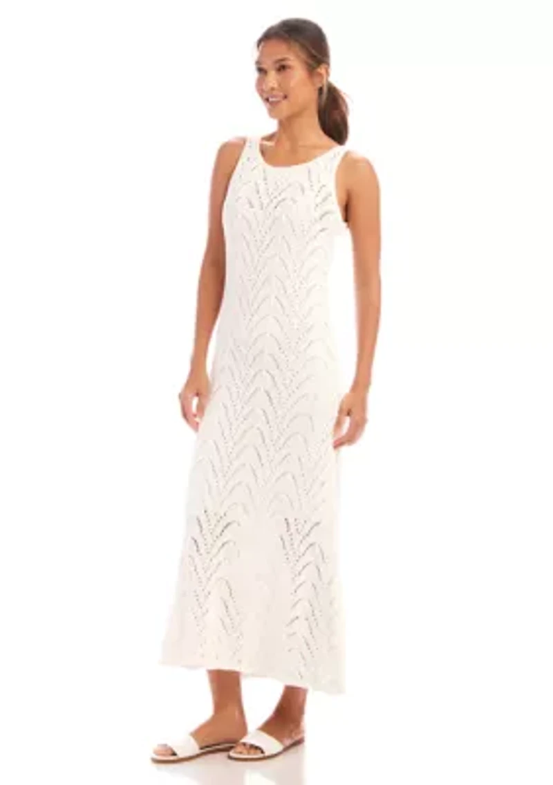 Women's Sleeveless Crochet Midi Dress