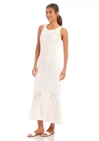 Women's Sleeveless Crochet Midi Dress