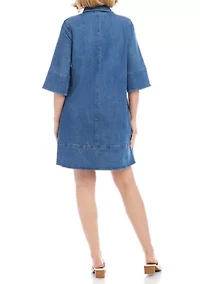 Petite Flare Sleeve Shirtdress