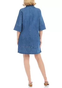 Women's Flare Sleeve Shirtdress