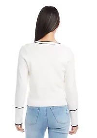 Petite Contrast Trim Cardigan