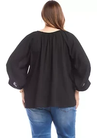 Plus Blouson Sleeve Top