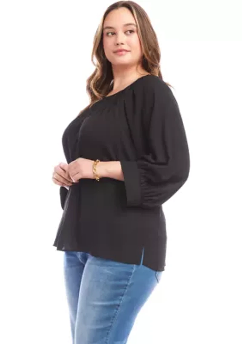 Plus Blouson Sleeve Top