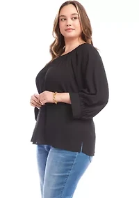 Plus Blouson Sleeve Top