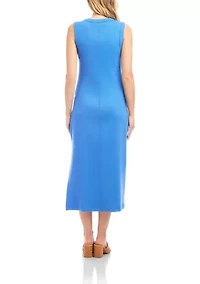Women's Sleeveless Ribbed Column Dress