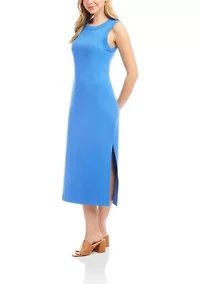 Women's Sleeveless Ribbed Column Dress
