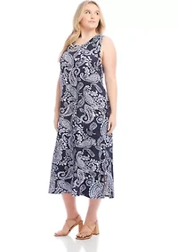 Plus Sleeveless Midi Dress