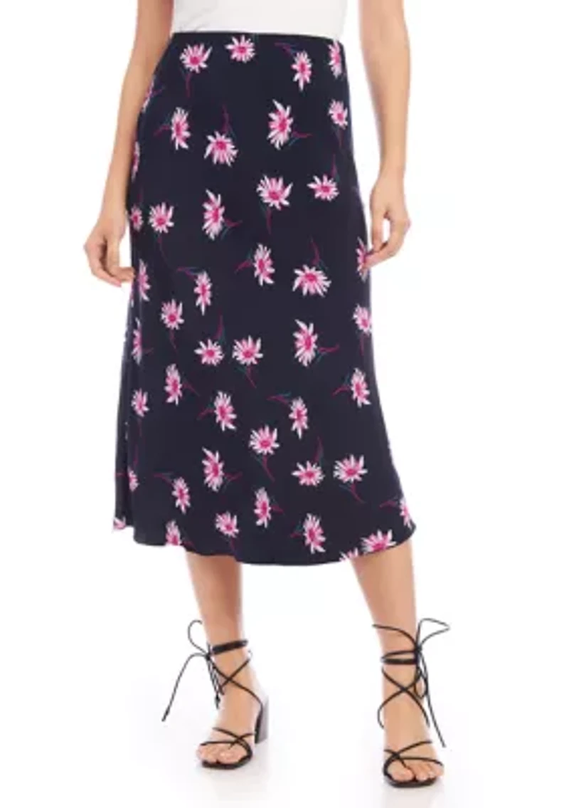Petite Bias Cut Midi Skirt
