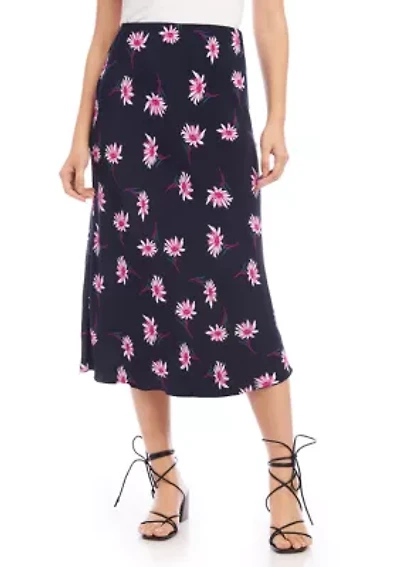 Petite Bias Cut Midi Skirt