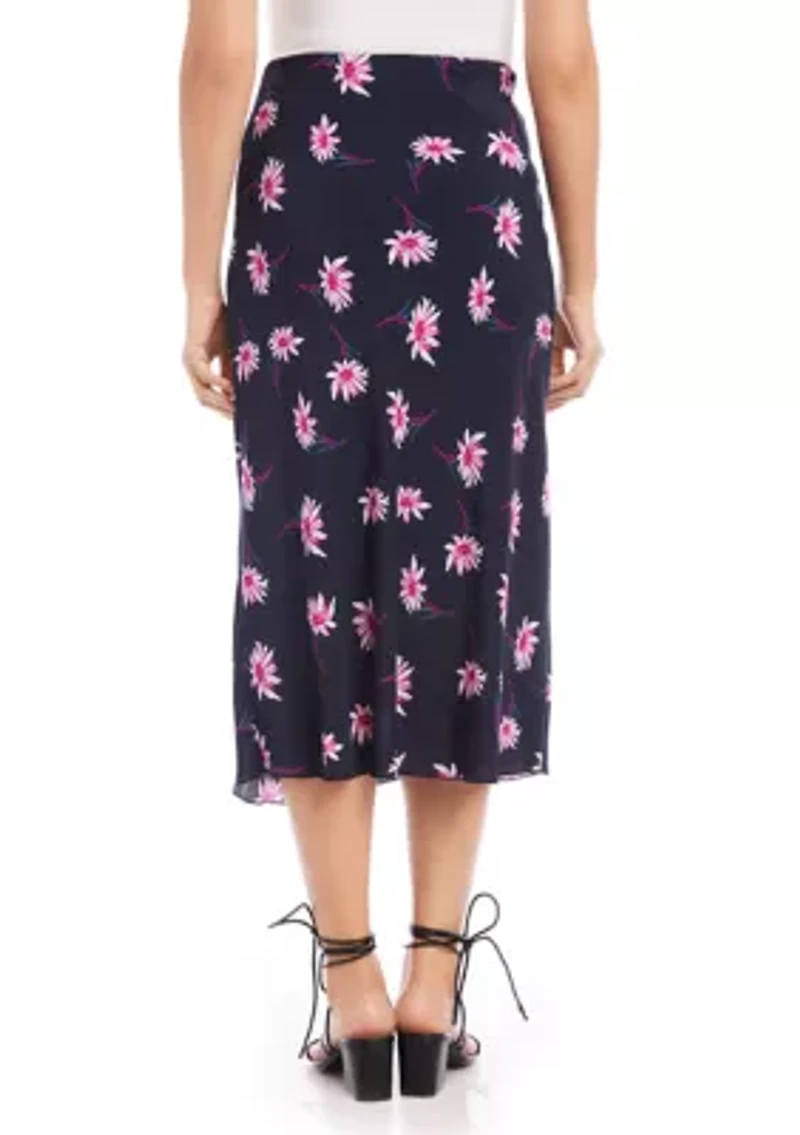 Petite Bias Cut Midi Skirt