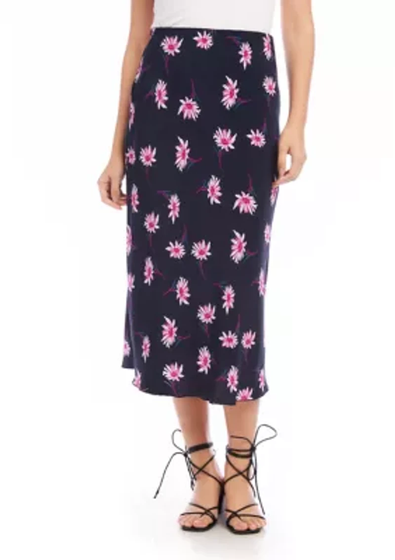 Petite Bias Cut Midi Skirt