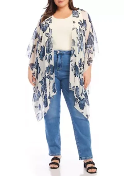 Plus Open Front Kimono