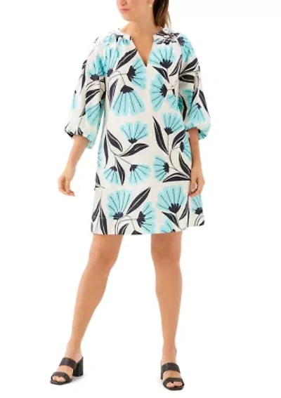 Petite Puff Sleeve Peasant Dress