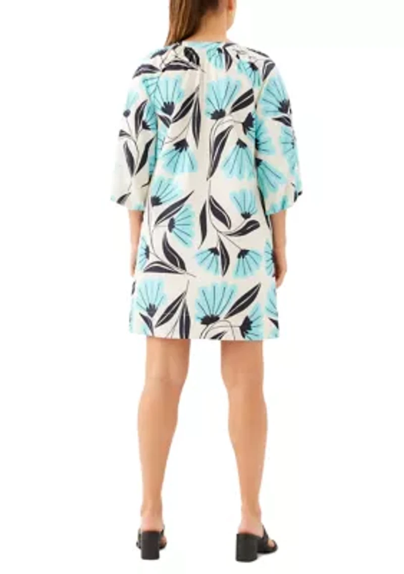 Petite Puff Sleeve Peasant Dress