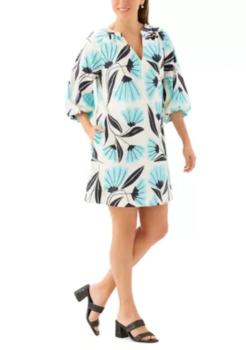 Petite Puff Sleeve Peasant Dress