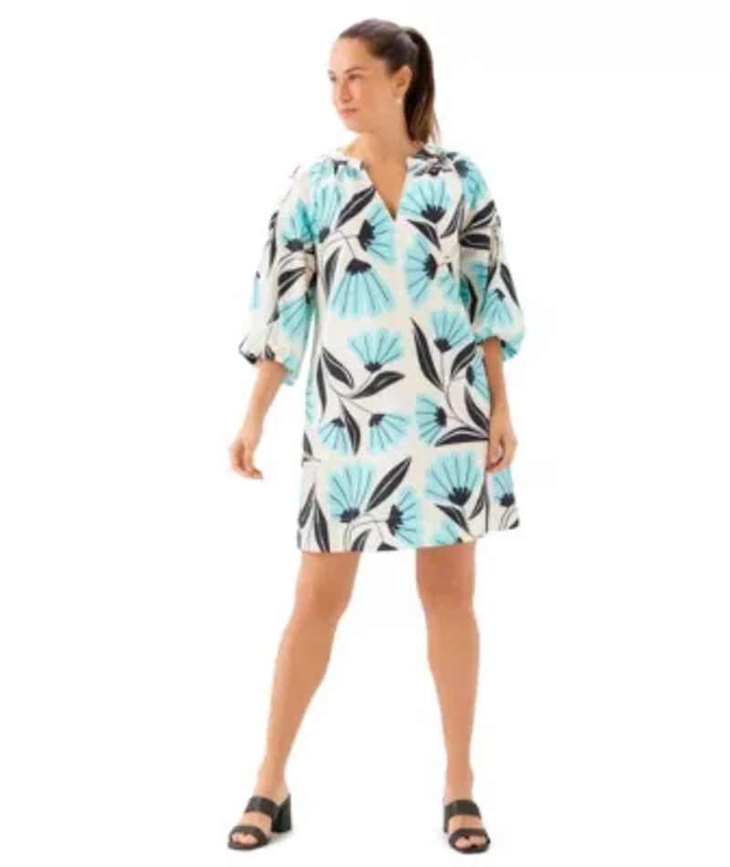 Women's Puff Sleeve Peasant Dress