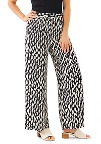 Petite Satin Wide-Leg Pants