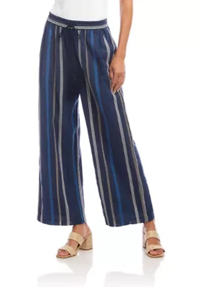 Women's Embroidered Cropped Drawstring Pants